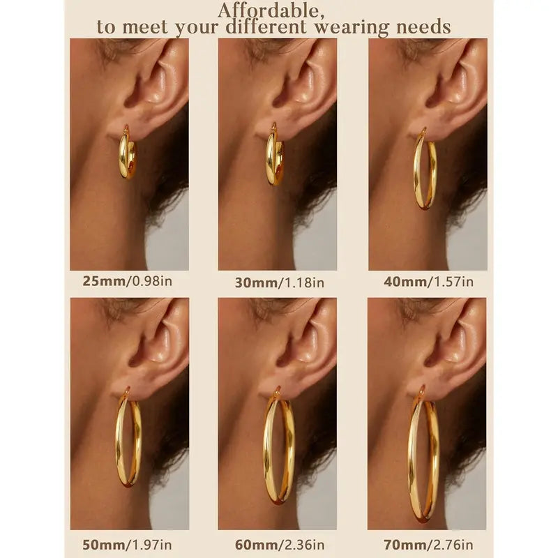 Women’s 925 Sterling Silver Gold Hoop Earrings