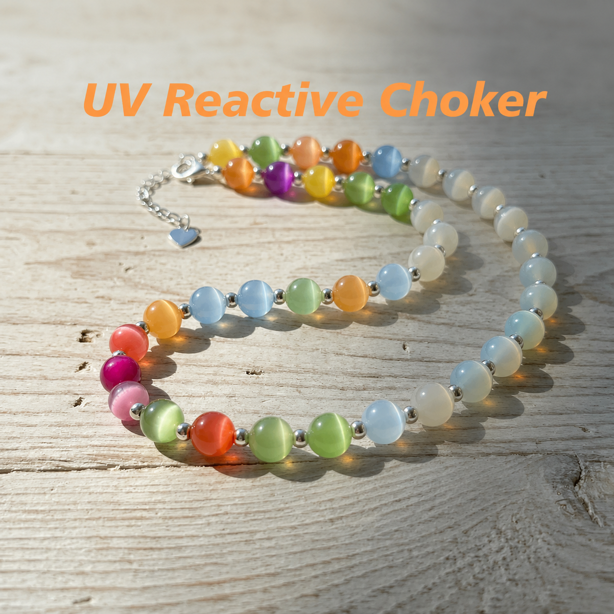 UV Reactive Rainbow Beaded Dopamine Choker
