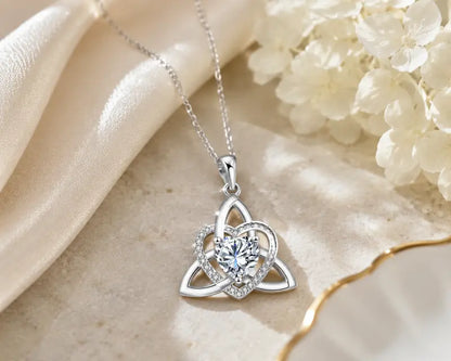 Witch’s Knot Crystal Heart Necklace