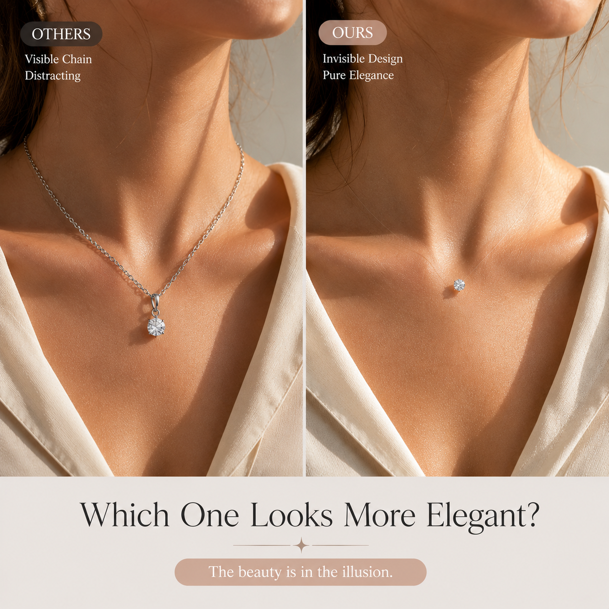 Invisible Floating Crystal Necklace