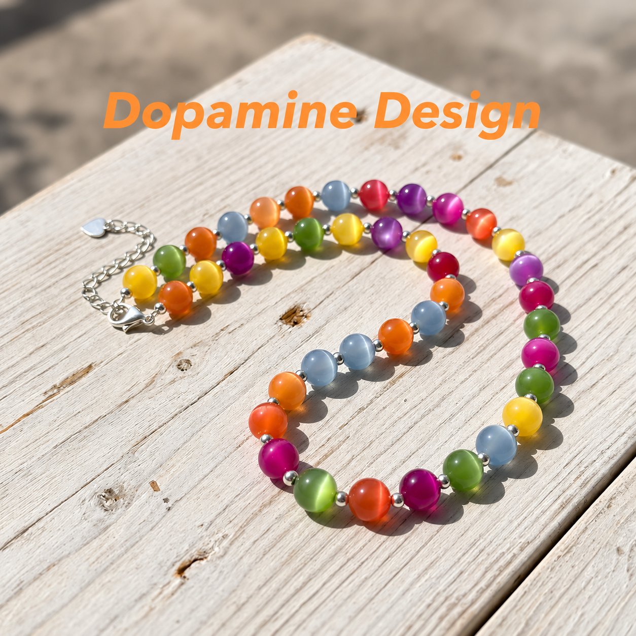 UV Reactive Rainbow Beaded Dopamine Choker