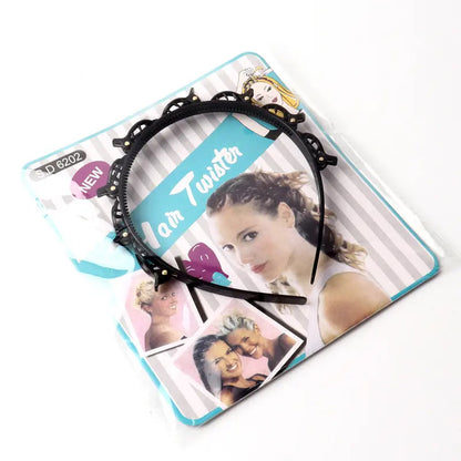 Hair Styling Headband with Clips, Anti-Slip Braiding Tool