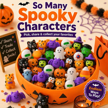 🎃 30/50PCS Halloween Mochi Squishy Toys – Cute Sensory Party Favors & Goodie Bag Fillers