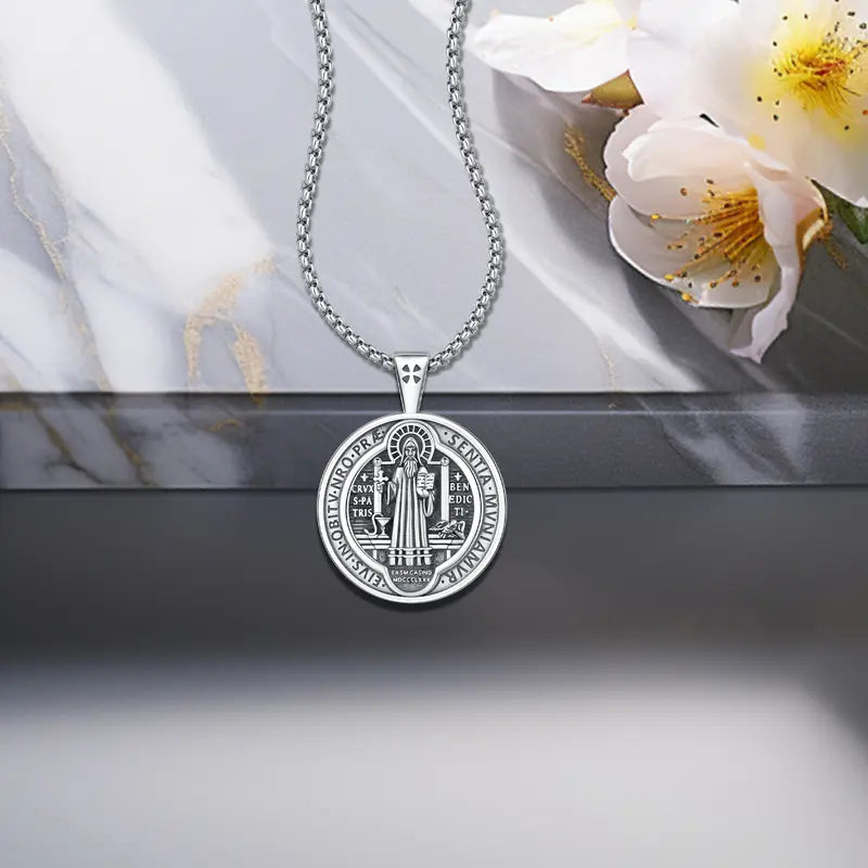 St. Benedict Medal Necklace – Christian Protection Pendant