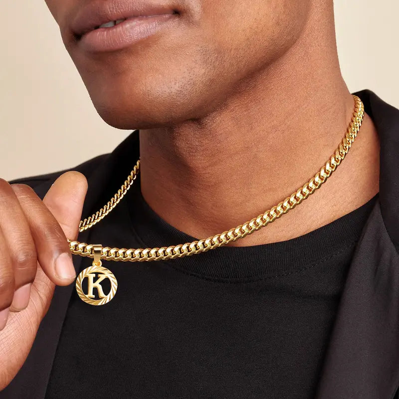 14K Gold Plated Unisex Alphabet Pendant Initial Necklace