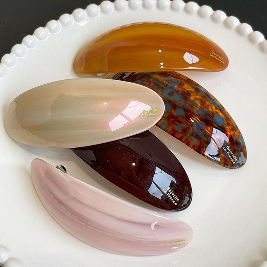 French Oval Hair Barrette 5-Pack