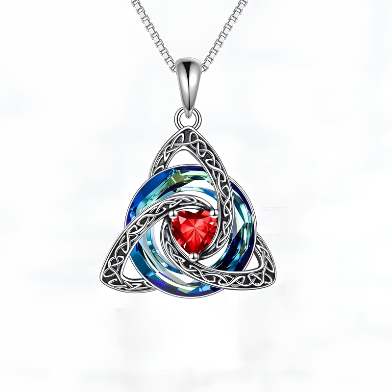 Celtic Trinity Knot Birthstone Necklace