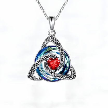 Celtic Trinity Knot Birthstone Necklace