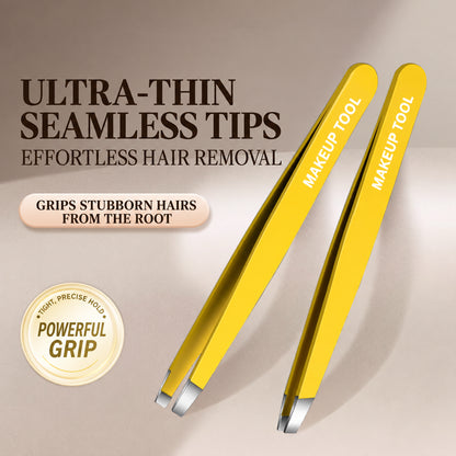 4-Piece High-Precision Stainless Steel Eyebrow Tweezer Set