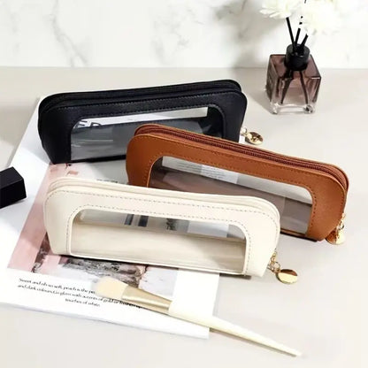 2PCS Clear Window Makeup Brush Bag