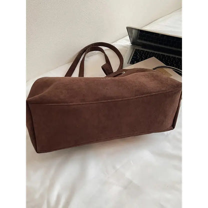 Women’s Retro Drawstring Large-Capacity Tote Bag