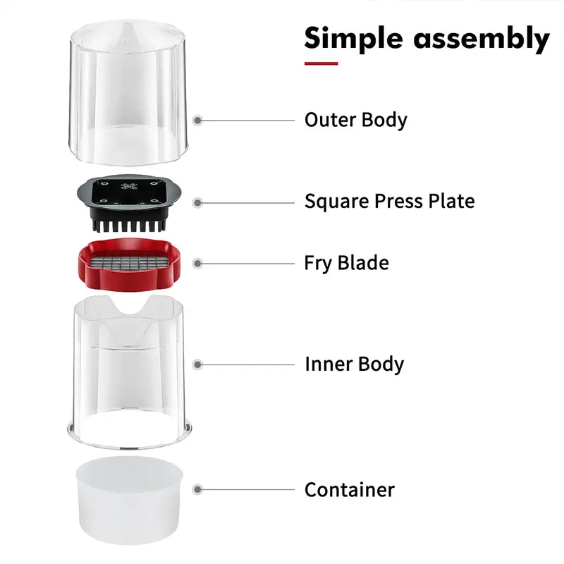 French Fry Cutter with 3 Interchangeable Blades