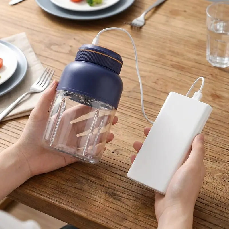 Portable juicer in use