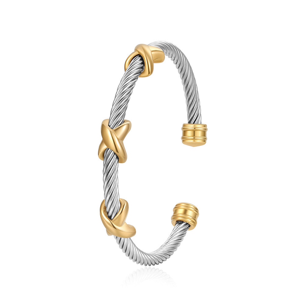 Adjustable Cable & Chain Bracelet Set