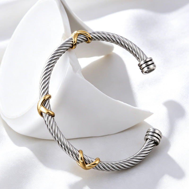 Adjustable Cable & Chain Bracelet Set