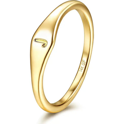26-Letter Initial Stainless Steel Ring