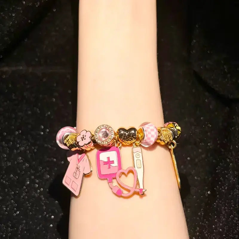 Women’s Multi-Charm Beaded Bracelet