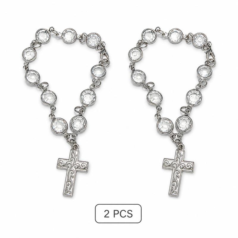 Faith-Inspired Crystal Cross Car Steering Wheel Charm