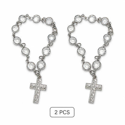 Faith-Inspired Crystal Cross Car Steering Wheel Charm