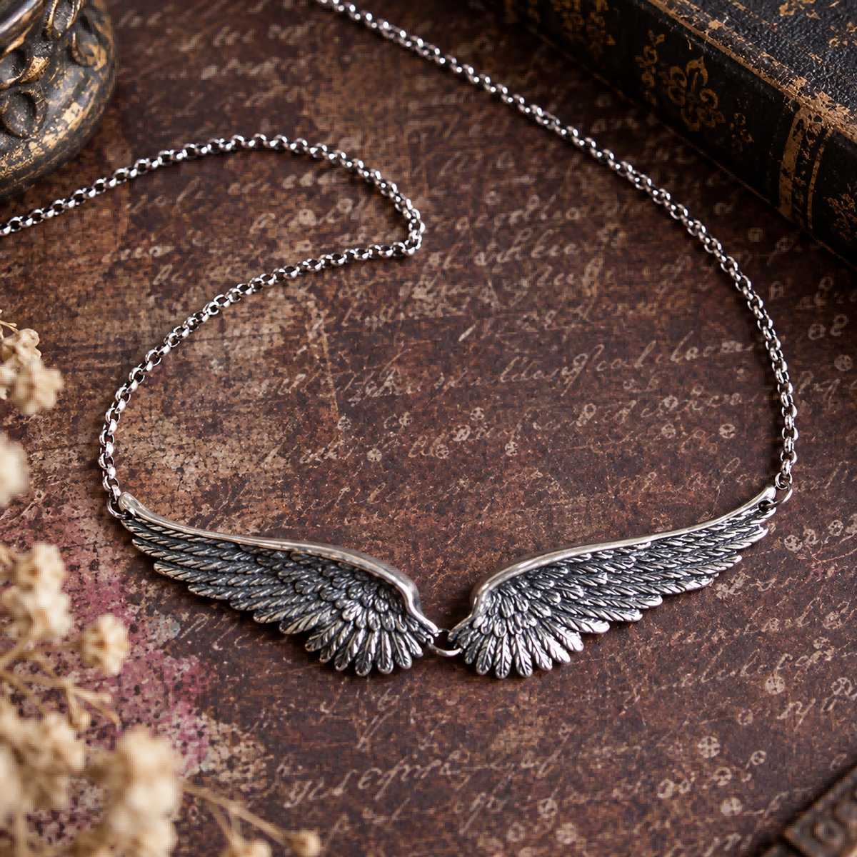 Gothic Angel Wings Necklace