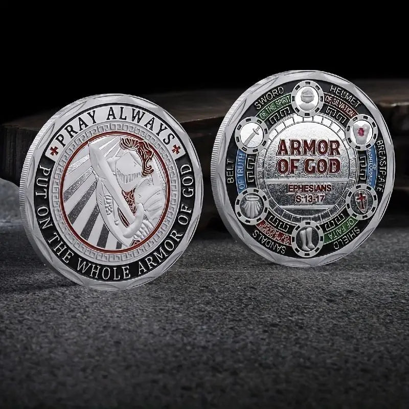 Replica “Full Armor God” Metal Challenge Collectible, Unique Desktop Decor, Ideal for Holiday Party Prizes