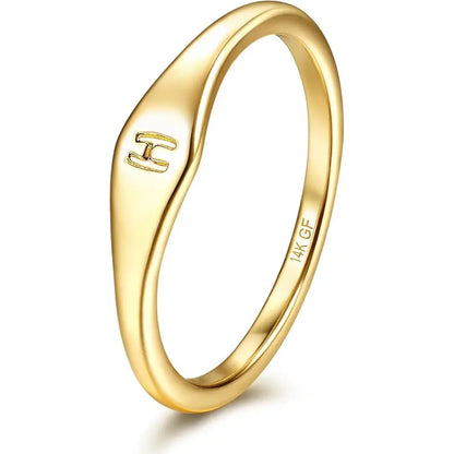 26-Letter Initial Stainless Steel Ring