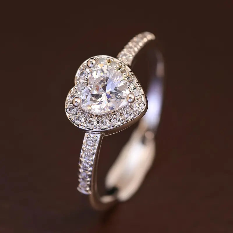 Heart Cut Moissanite Solitaire Engagement Ring