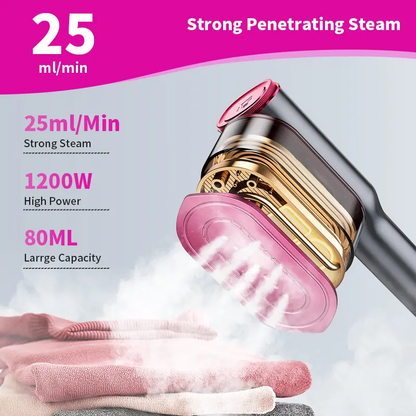 Garment Steamer for Clothes, Portable Travel Clothing Steamer Iron, 7 Mode with LED Display, 5s Fast Heating, 90° Swivel Handle