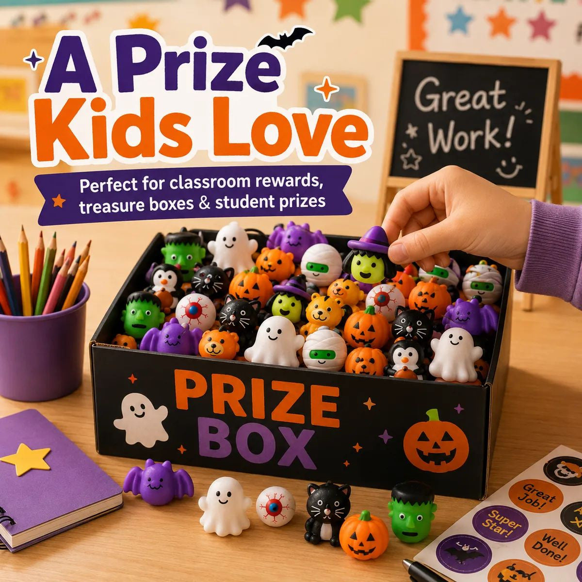 🎃 30/50PCS Halloween Mochi Squishy Toys – Cute Sensory Party Favors & Goodie Bag Fillers