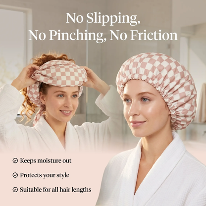 Adjustable Satin Waterproof Shower Cap