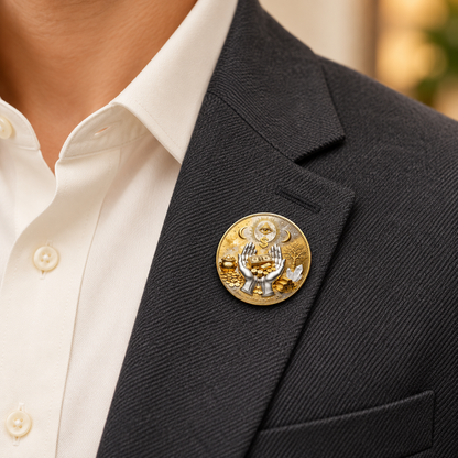 Wealth & Prosperity All-Seeing Eye Lucky Charm Brooch Pin
