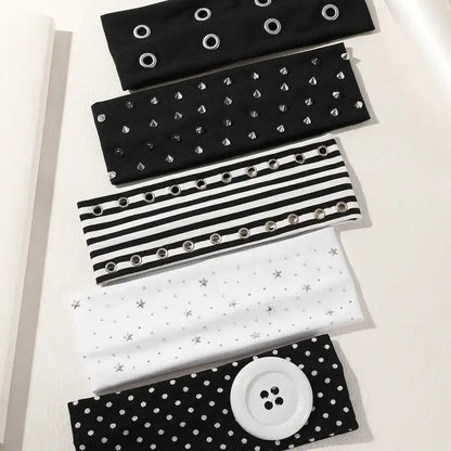 5-Pack Punk Rivet Headbands