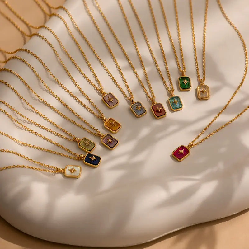 North Star Birthstone Necklace