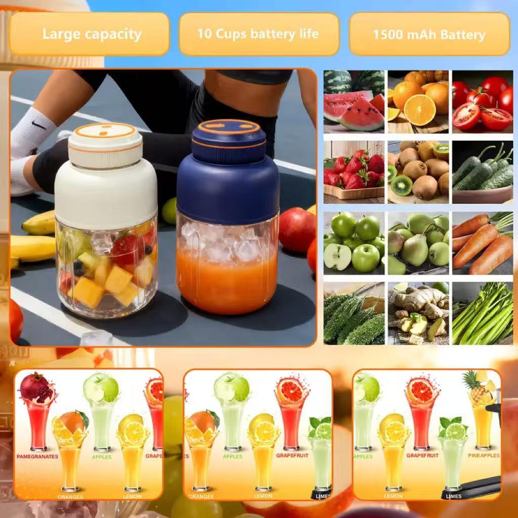 Portable juicer large capacity and battery life