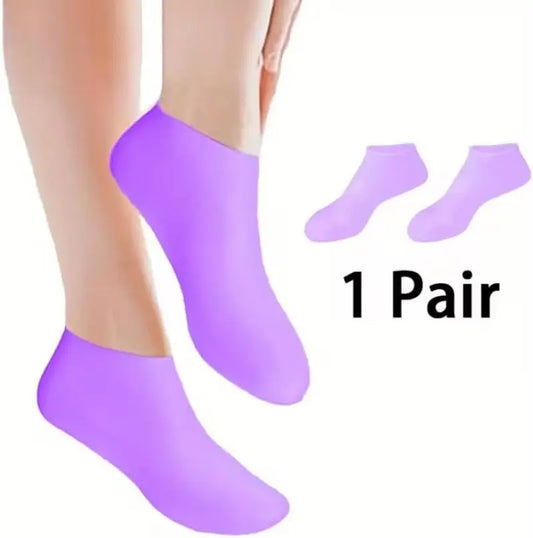 1 Pair Silicone Heel Socks for Cracked Feet