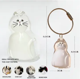 Cat Fur Keepsake Charm – Fillable Memory Keychain