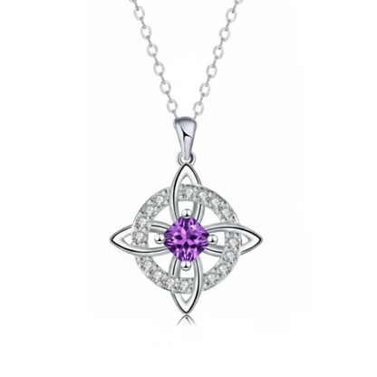 Mystic Knot Birthstone Necklace