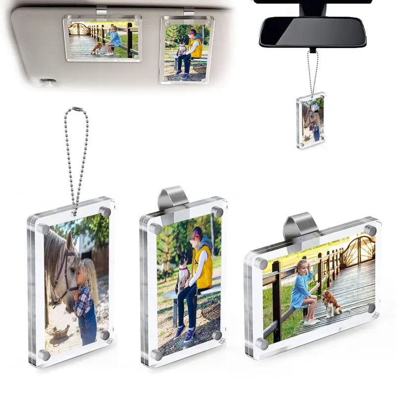 2-Pack Magnetic Mount Sun Visor Photo Clips