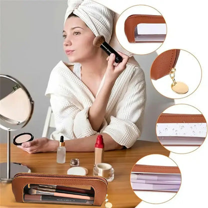 2PCS Clear Window Makeup Brush Bag