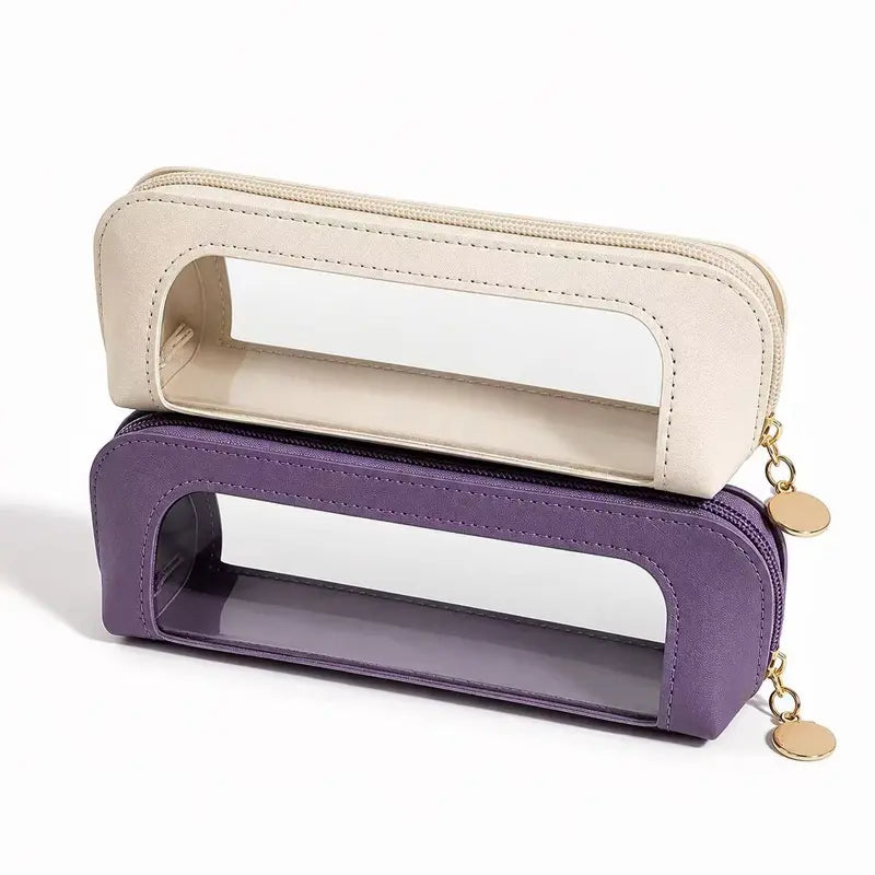 2PCS Clear Window Makeup Brush Bag