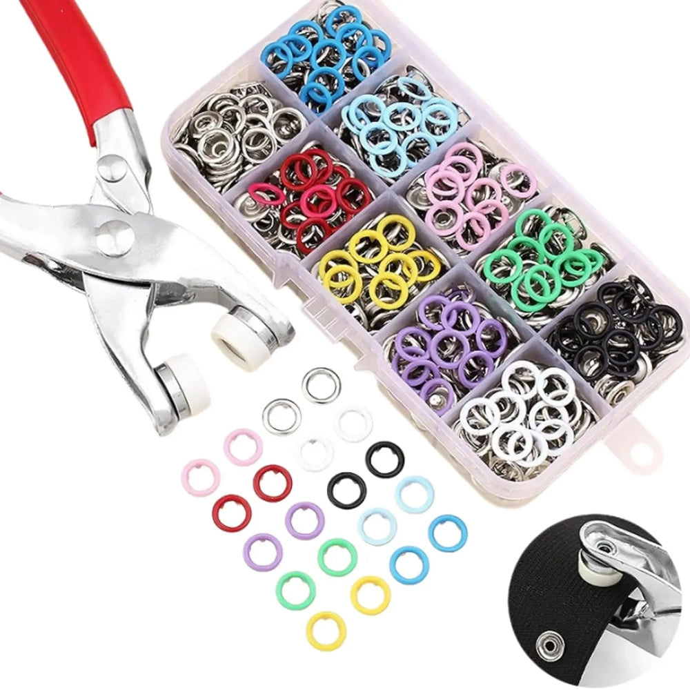 Snap Button Kit with Hand Press Pliers