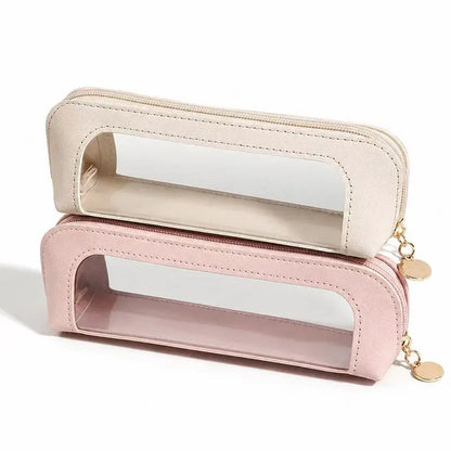 2PCS Clear Window Makeup Brush Bag