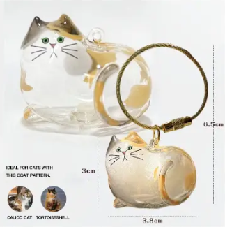 Cat Fur Keepsake Charm – Fillable Memory Keychain