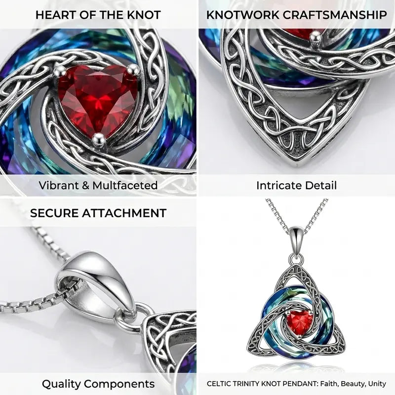 Celtic Trinity Knot Birthstone Necklace