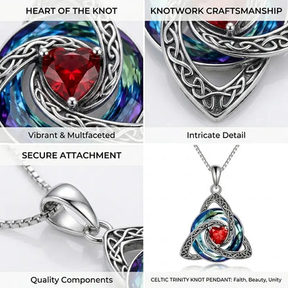 Celtic Trinity Knot Birthstone Necklace