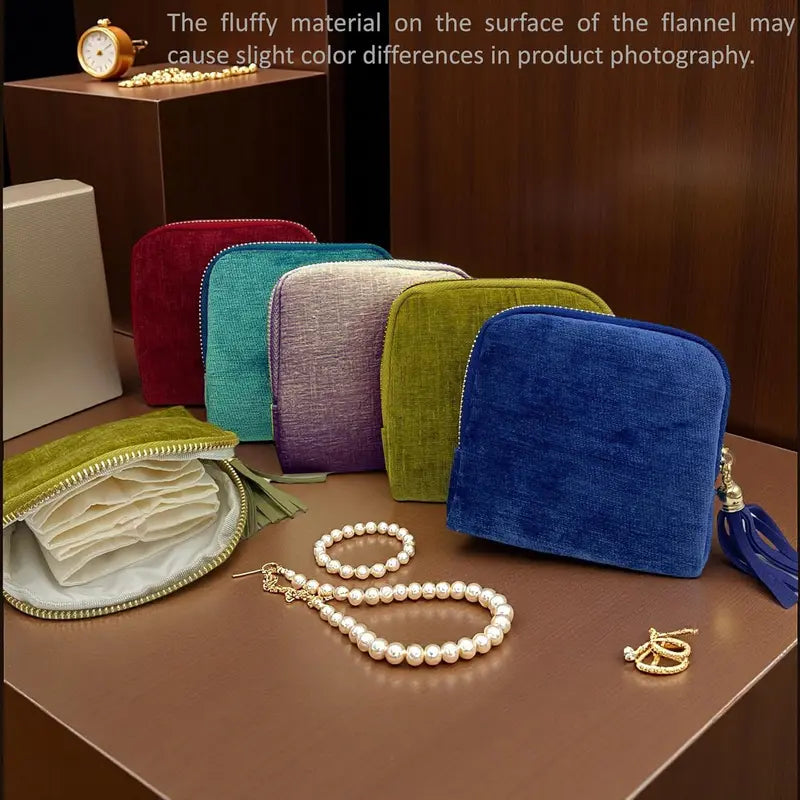Travel Jewelry Organizer Case with 5 Compartments