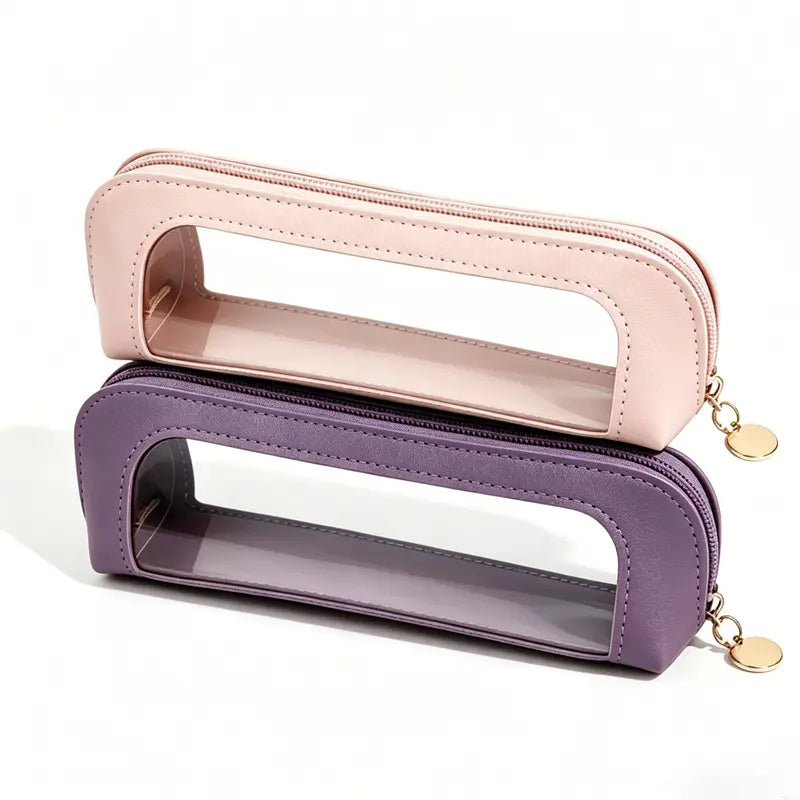 2PCS Clear Window Makeup Brush Bag