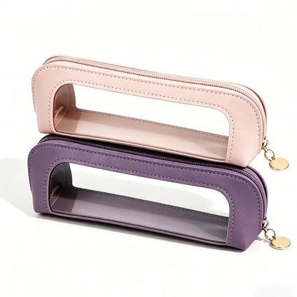 2PCS Clear Window Makeup Brush Bag