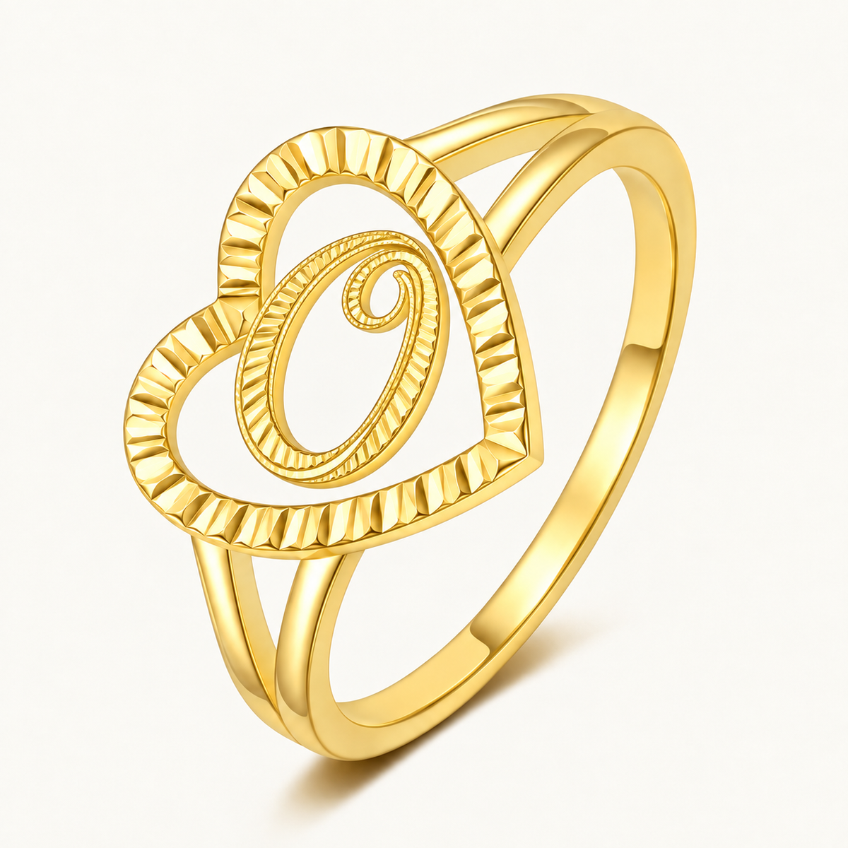Personalized Heart Initial Ring