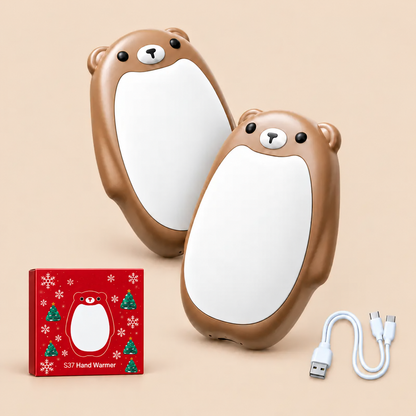 Hand Warmers Rechargeable - Cute Bear Design, 2 Pack Magnetic Hot Hands, 3 Heat Levels